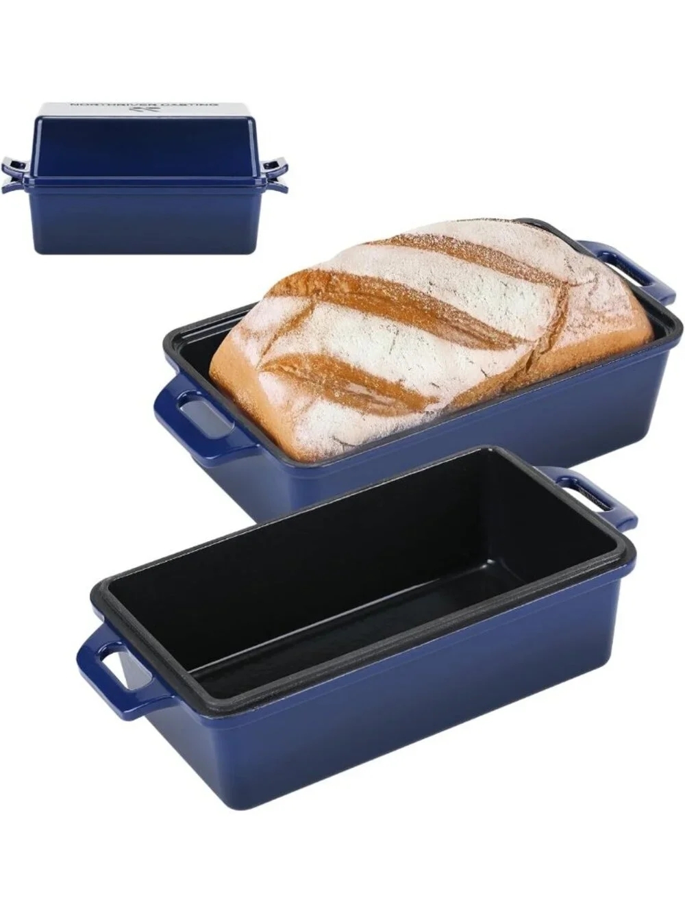 Enameled Cast Iron 2-in-1 Bread Pan with Lid - Perfect for Homemade Sourdough